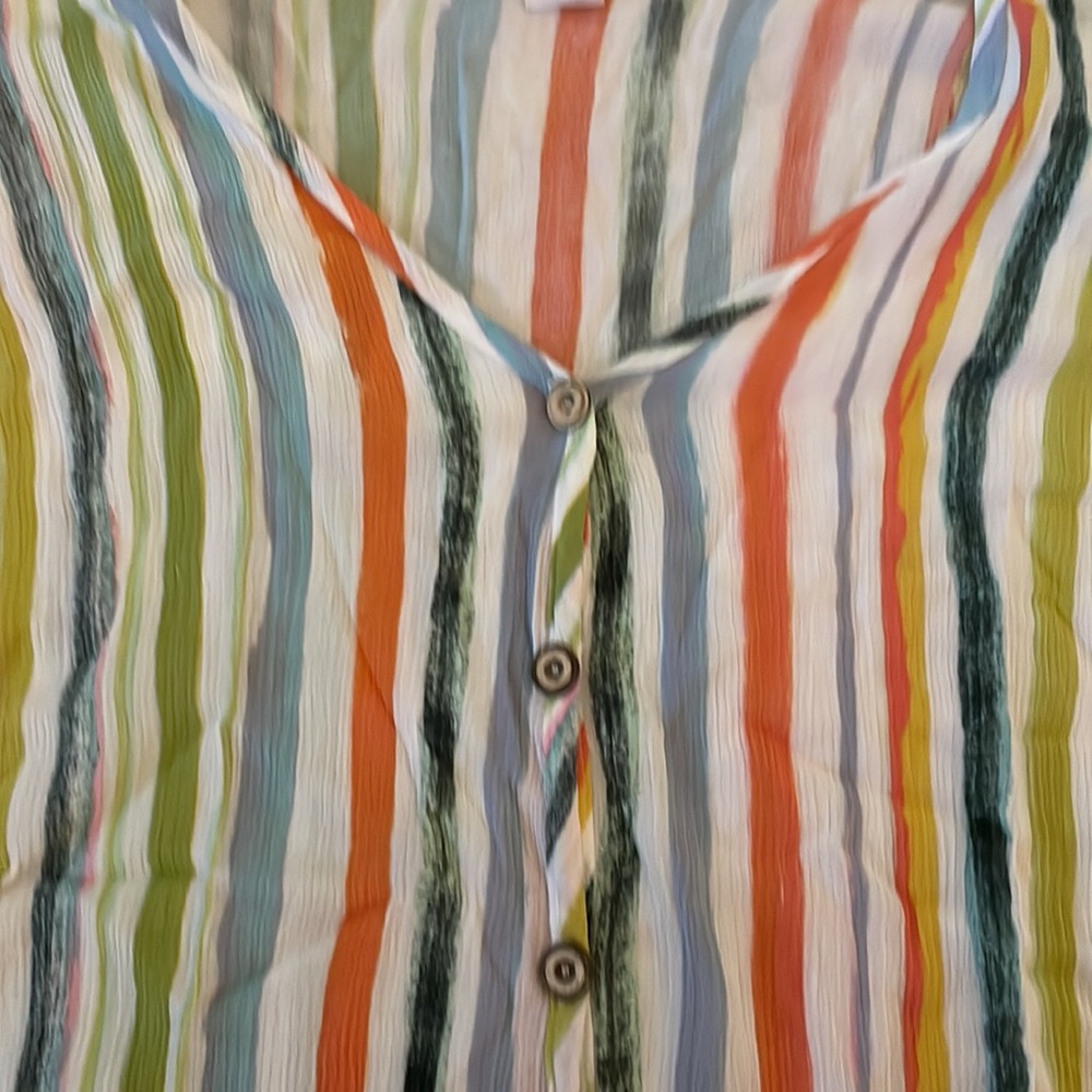 Striped Button-Front Blouse - Picture 4 of 4